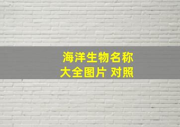 海洋生物名称大全图片 对照